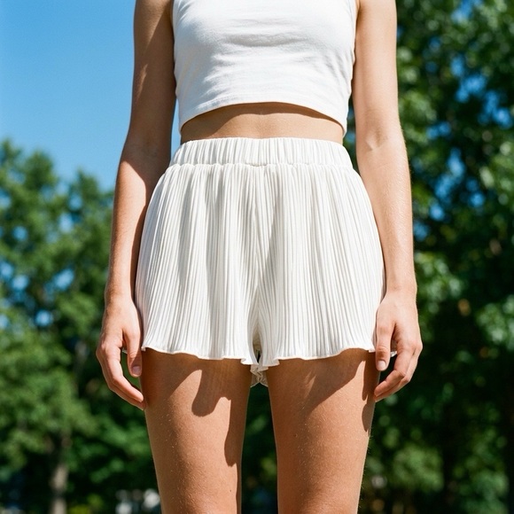 Unbranded Pants - Womens Pleated Pull On Shorts Womens Small Fairy Coquette Angelcore Event Party